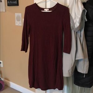 Burgundy sweater dress